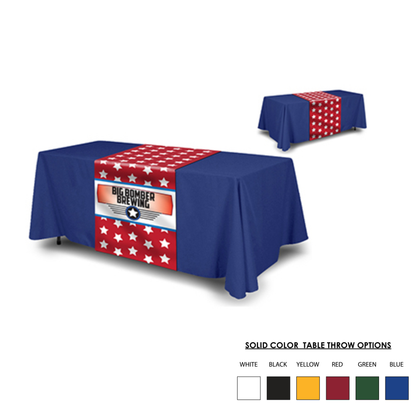 Custom Printed Table Runner with Solid Throw